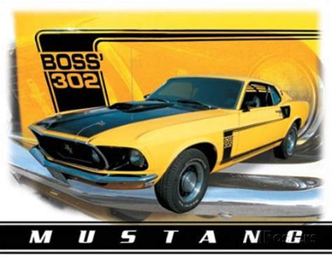 An Old Mustang Poster With The Word Boss 350 On It