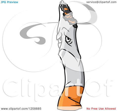 Clipart Of A Sad Cigarette Royalty Free Vector Illustration By Vector