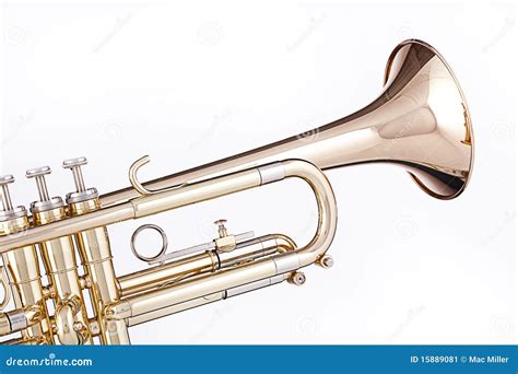 Trompeta Del Oro Aislada En Blanco Imagen De Archivo Imagen De