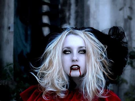 Free Download Hd Wallpaper Dark Vampire Blonde Blood Woman