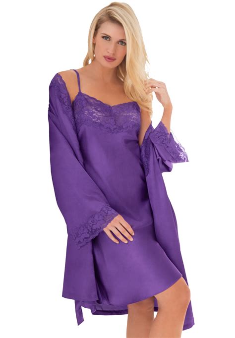 Clothing Sleep And Lounge Amoureuse Womens Plus Size The Luxe Satin Long