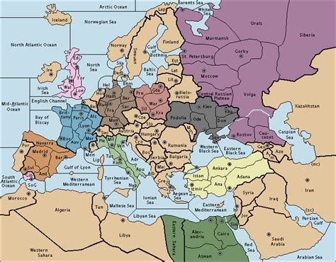 Large Political Map Of Europe North Africa And The Middle East 2000