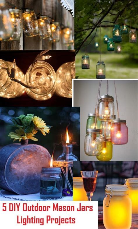 5 Diy Outdoor Mason Jars Lighting Projects Outdoor Diy Projects