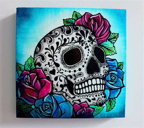 Pin By Miguel Gonzalez On Sleeve Ideas Skull Painting Skull Art