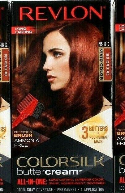 1 Revlon Colorsilk Buttercream Vivid Hair Color 49rc Deep Copper Red