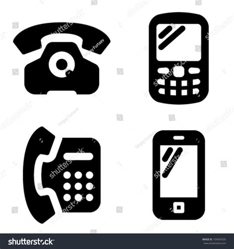 Phone Icons Stock Vector 104997920 Shutterstock