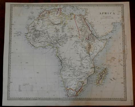 African Continent 1860 Stanford Sduk Transitional Engraved Map 1860