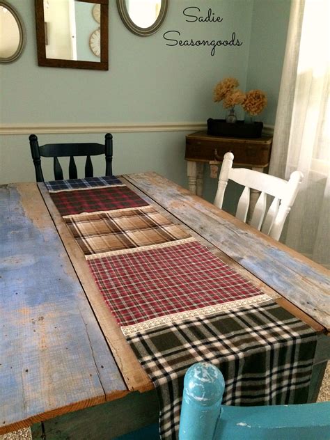 (there was also a silver polka dot, for those of you not feeling the gold love as much as i am.) Fall Table Runner for a Cozy Home with Flannel Shirts and ...