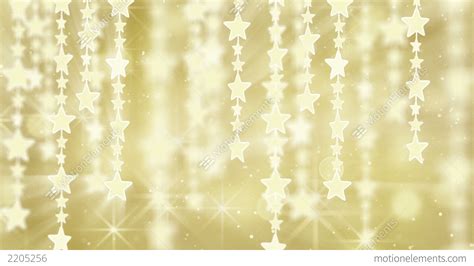 Gold Shiny Hanging Stars Loop Background Stock Animation