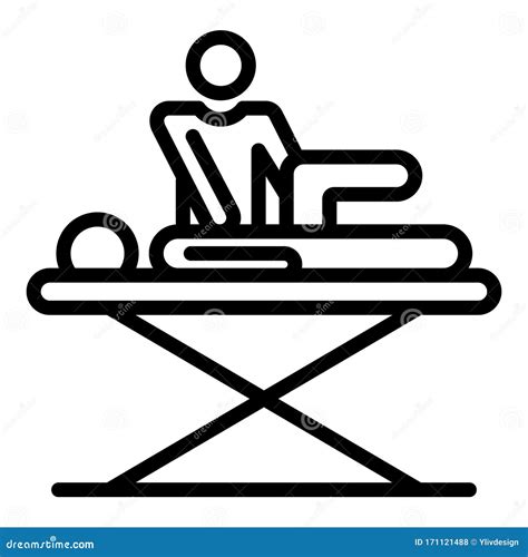 Rehabilitation Massage Icon Outline Style Stock Vector Illustration
