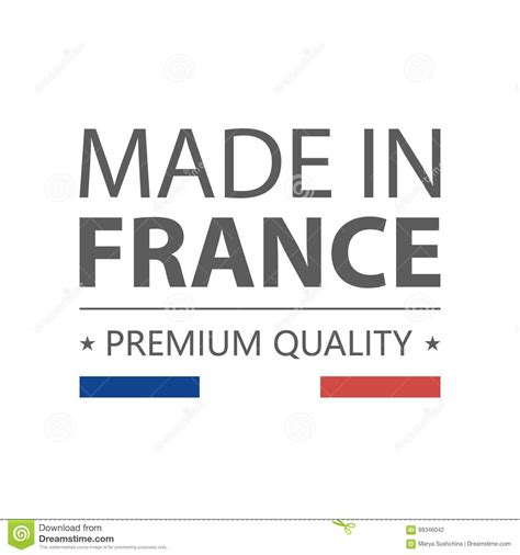 Icon Made In France Premium Quality Label With French Flag Vector