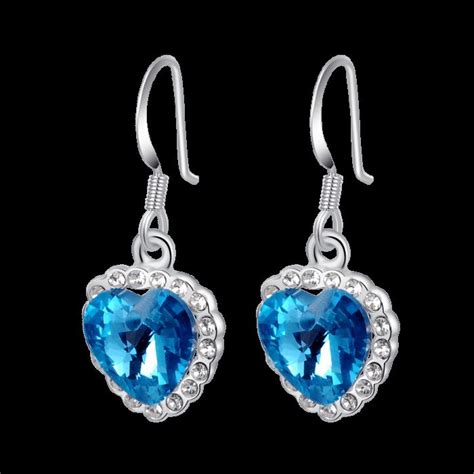 Buy Amazing Blue Heart Earrings Online In India From Fabque Com