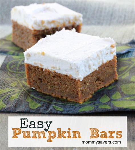 Easy Pumpkin Bars A Fall Favorite Mommysavers Mommysavers