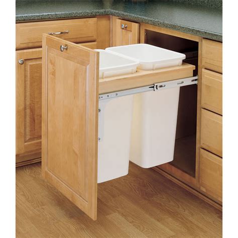 Under cabinet sliding trash can. Rev-A-Shelf Double Pull-Out Waste Bins for Framed Cabinet ...