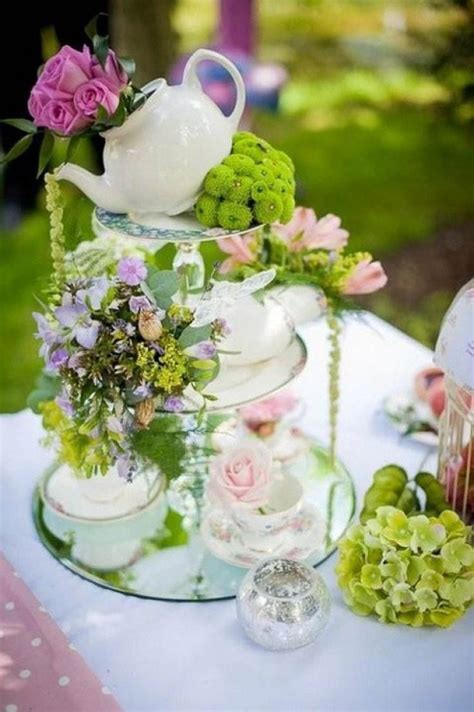 Bridal Shower Tea Party Wedding Decoration Ideas Tiered Teapot