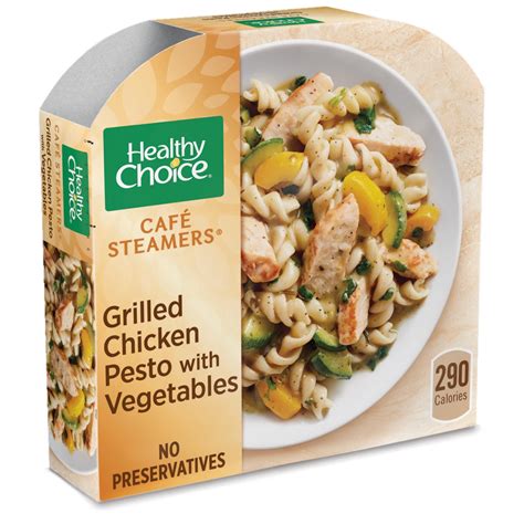 Healthy Choice Cafe Steamers Frozen Dinner Grilled Chicken Pesto With