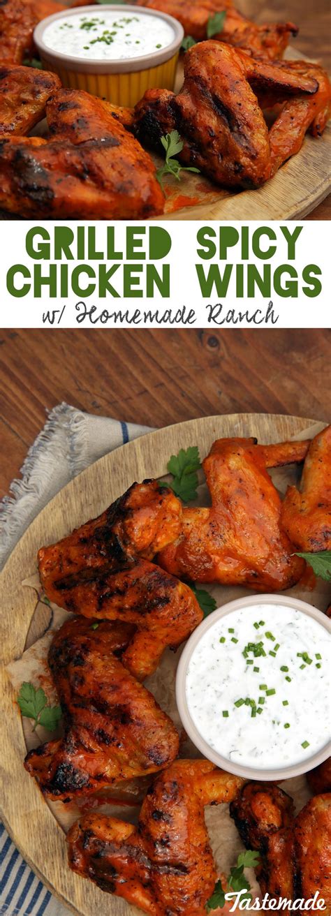 This asian bbq cauliflower wing recipe will transport your taste buds halfway across the world. Grilled Spicy Chicken Wings With Homemade Ranch | Recipe ...