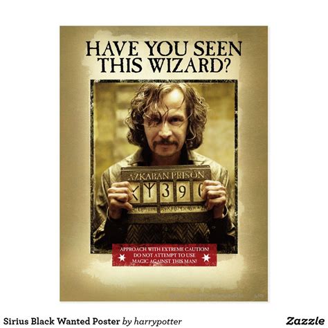 Sirius Black Wanted Poster Postcard Sirius Black Personalized Prints Custom Posters