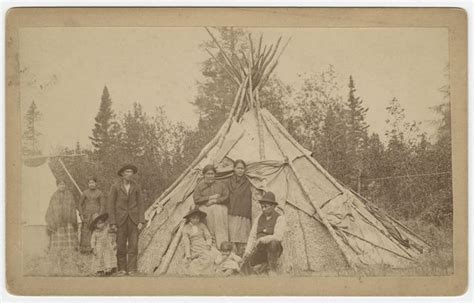Group Of Ojibwe In Front Of A Wigwam At Grand Portage Photograph By