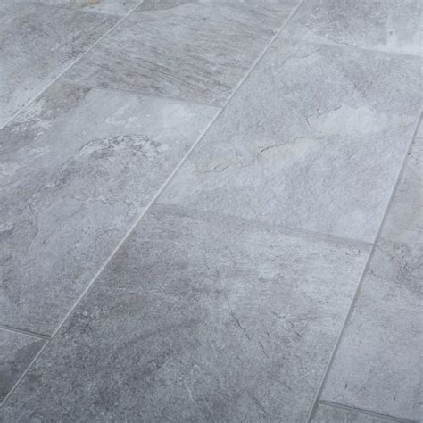 Shaded Slate Grey Matt Stone Effect Porcelain Floor Tile Pack Of 6 L