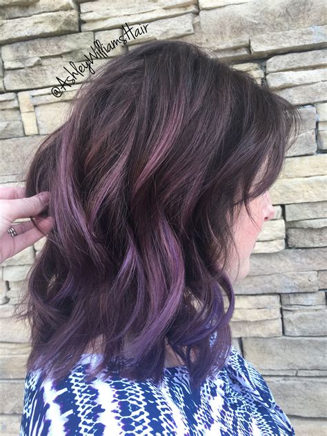 Purple Balayage Purple Brown Hair Balayage Hair Purple Brown Ombre