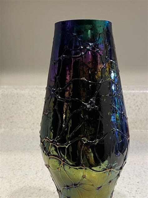 Art Nouveau Iridescent Glass Vase Pallme Konig Kralik Ebay