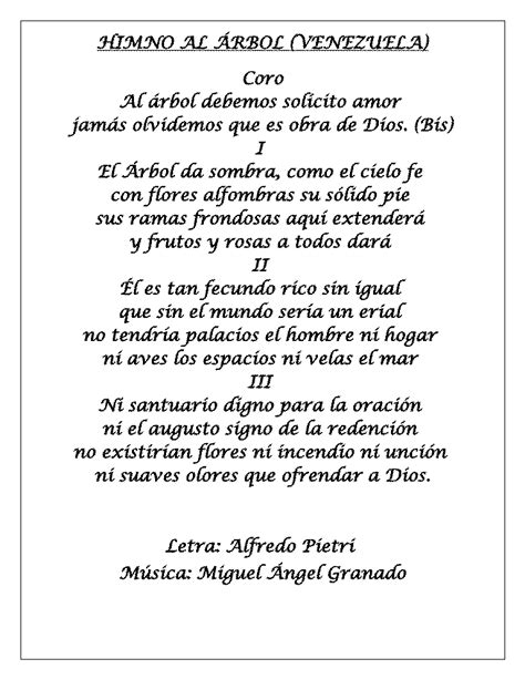 Himno Al Arbol Honduras