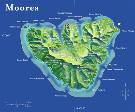 Moorea Map Choose A Place For Relax Polynésie Polynésie Française