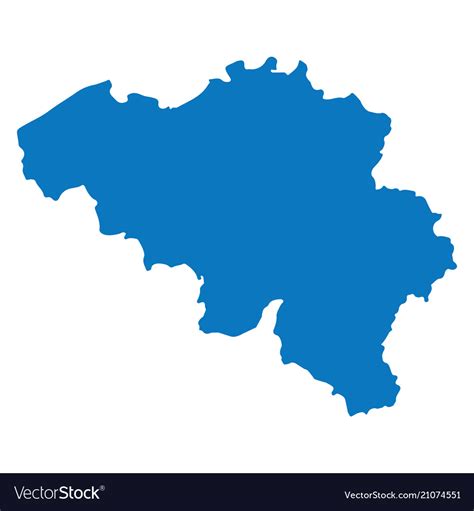 Blank Blue Similar Belgium Map Isolated On White B