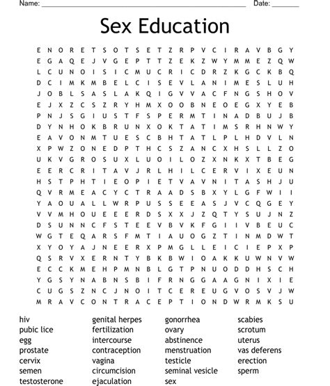 Sex Education Word Search Wordmint