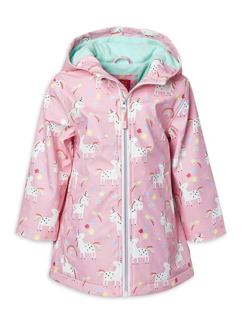 Pink Platinum Baby Girl And Toddler Girl Unicorn Raincoat Jacket