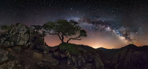 Milky Way Over Mountain Wallpaper Nature Landscape Starry Night