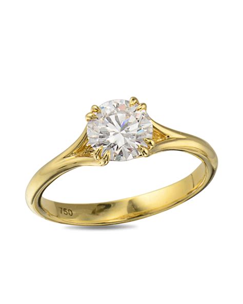 9ct gold 1 carat genuine diamond solitaire engagement ring size m. Yellow Gold Diamond Engagement Ring - Turgeon Raine