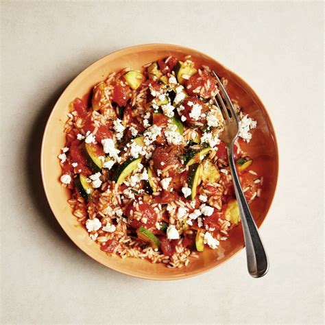 Zucchini - Reis - Pfanne mit Feta Rezept