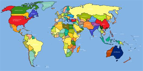 World Map With Country Names World Map Countries Map Of The World