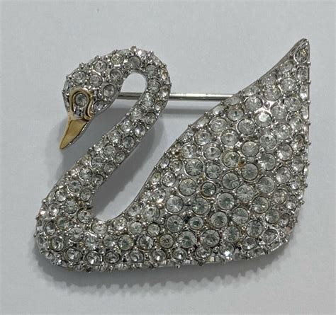 Swarovski Crystal 100th Year Anniversary Swan Pin Bro Gem
