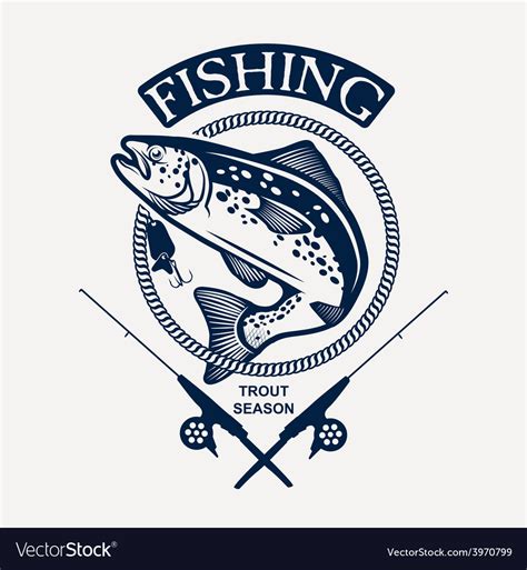 Trout Fishing Royalty Free Vector Image Vectorstock