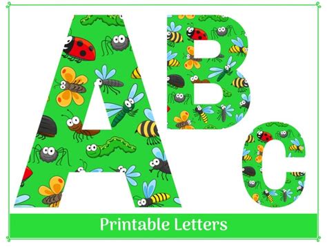 Cute Insect Alphabet Clip Art Letters A Z Printable And Etsy