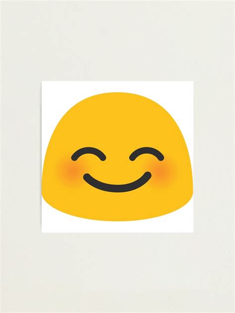 Smiling Face With Smiling Eyes Shy Smile Emoji Photographic Print