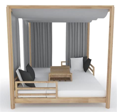 modern teak daybed curtain barn style contract hotels pool