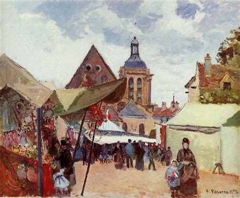 Pontoise is a painting by camille pissarro which was uploaded on march 18th, 2013. September Fete, Pontoise, 1872 - Camille Pissarro ...
