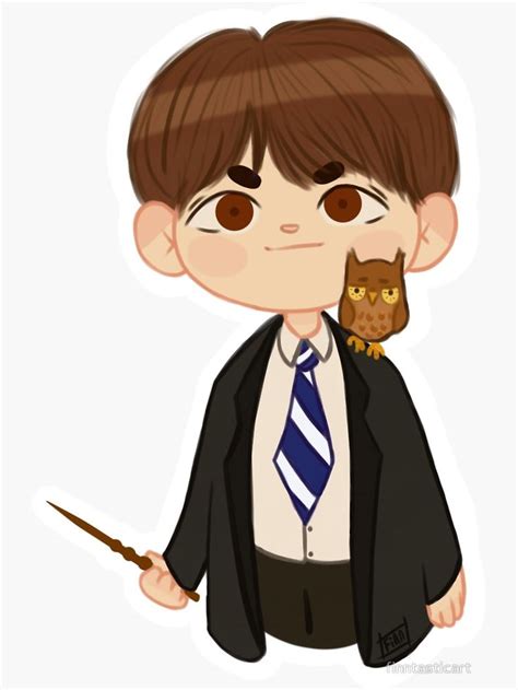 Lee Know Hp Au Sticker By Finntasticart Cute Stickers Anime Lee Know