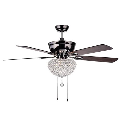 Warehouse Of Tiffany Taliko 52 In Indoor Black Ceiling Fan With Light