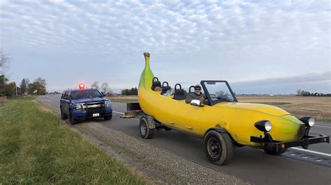Michigan State Police Trooper Pulls Over Banana Car Gives Driver 20