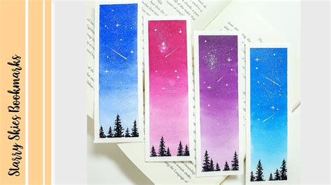 Diy Watercolor Bookmarks 🔖 Starry Skies Easy Bookmarks How To Make