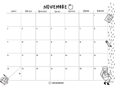 Planner Mensual Noviembre 2020 Udocz