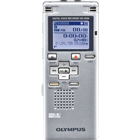 Olympus WS-500M Digital Voice Recorder (Silver) 140143 B&H Photo