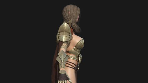 3d Model Character Valkyrie Warrior Girl Rigging Unreal Vr Ar Low