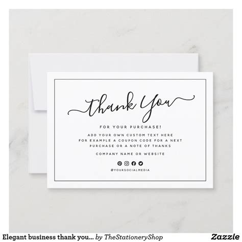 How to write a thank you message. Elegant business thank you note with custom logo | Zazzle.com in 2020 | Business thank you notes ...