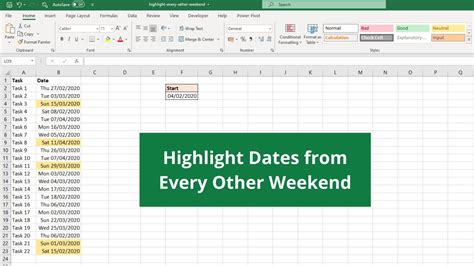 Highlight Every Other Weekend Date In Excel And Conditional Formatting